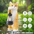 thumbnail image 2 of Cat Statue Garden Decor with LED Lantern for Outside -Resin patio Art Gift for lover,Cat Statues for Garden,Patio,Yard Decoration, 2 of 7