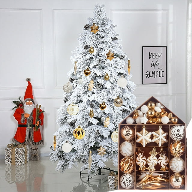 SuoKom Christmas Tree Ornaments DecorationsChristmas Ball Ornaments 73pcs Shatterproof Christmas Ornaments Set,Multiple Styles Ornaments For Party Decoration Christmas Ornament On Clearance