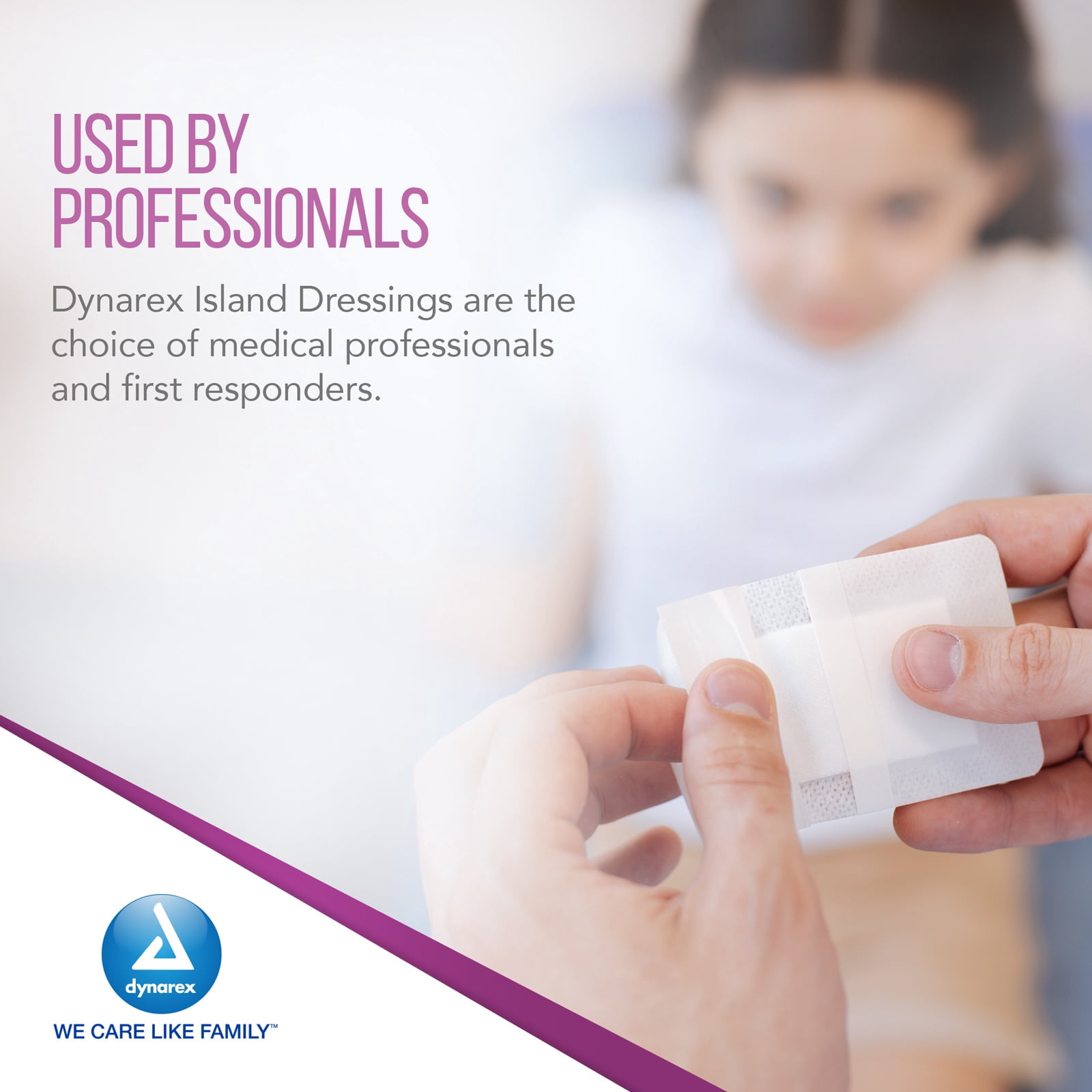 Dynarex Island Dressings – Sterile, Wound or Blister Dressing, Individually Packaged, Highly Absorbent Bandage Dressing, Adhesive Border, White, 6” x 6”-  1 Case of 150 Island Dressings (Sterile)