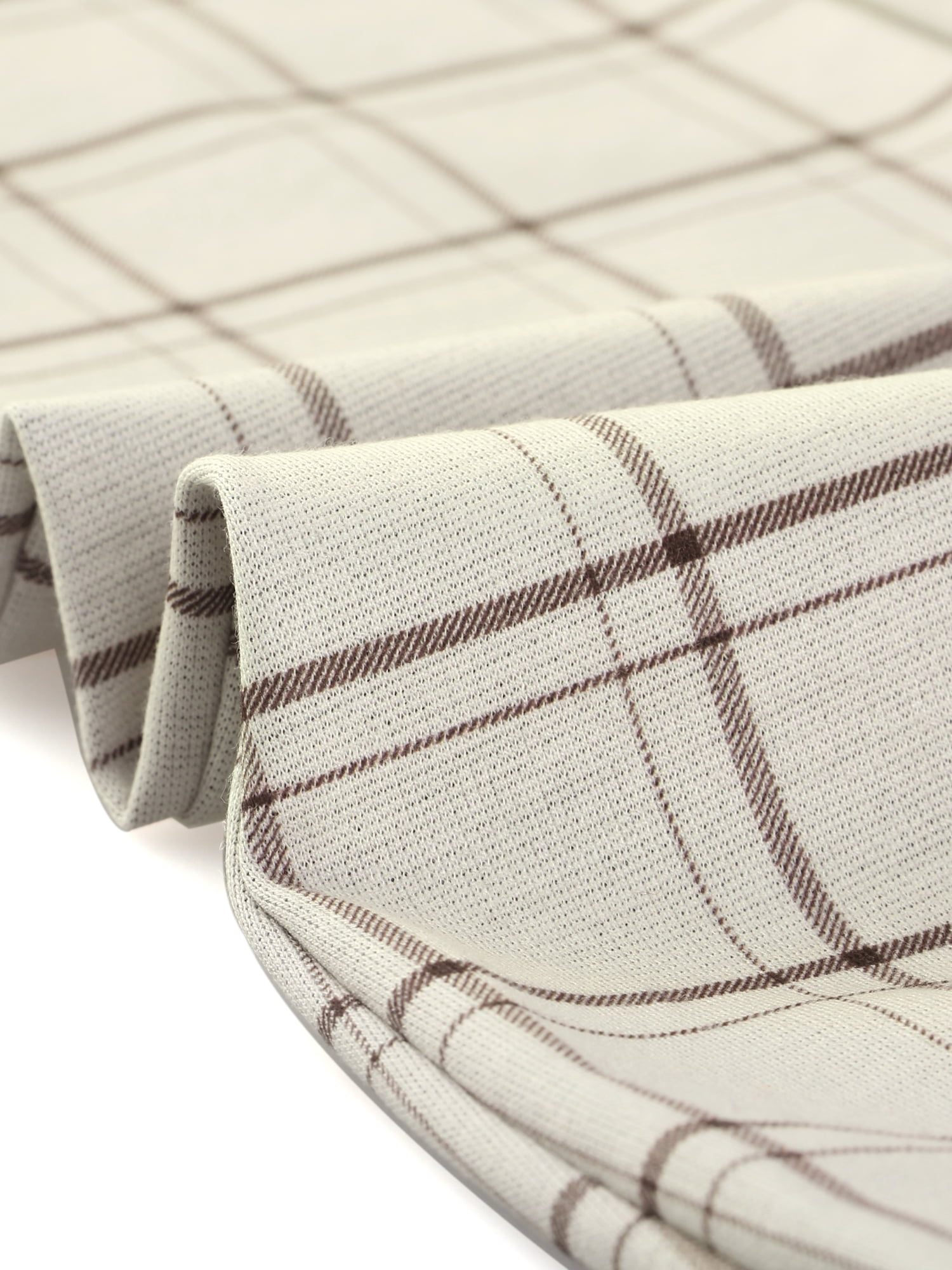 DARING DIVA Women's Tartan Plaid Pants Elastic Waist Straight Trousers XS Beige