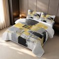 thumbnail image 3 of Erosebridal Contemporary Watercolor Art Twin Quilt Set, Black Gray White Gold Ombre Twin Coverlet Set, Black Reversible 2pcs 1 Bedspread and 1 Pillowcase, 3 of 7