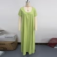 thumbnail image 7 of QUNYINEY Summer Dresses for Women 2026 Plus Size Casual Short Sleeve Long A Line Dress Square Neck Flowy Vacation Loose Fit Solid Dresses, 7 of 7