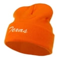 thumbnail image 2 of Texas Embroidered Long Cuff Beanie - Orange OSFM, 2 of 5