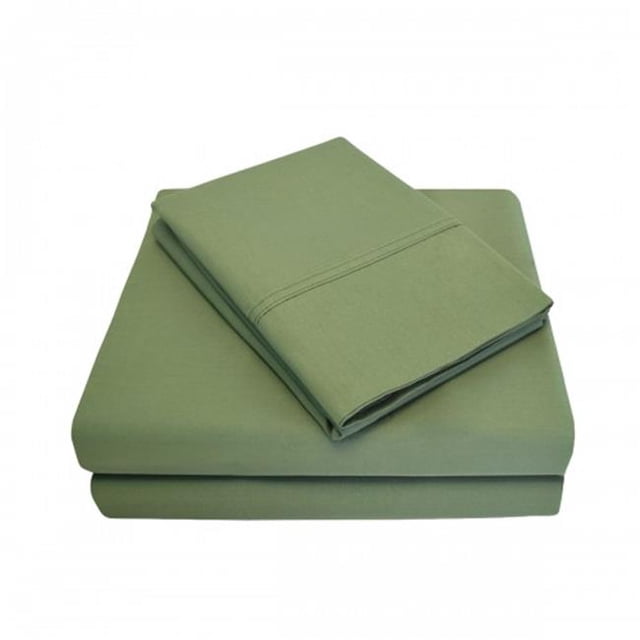 Luxor Treasures P300KGSH SLSG 300 King Sheet Set, Percale Solid Patterned - Sage