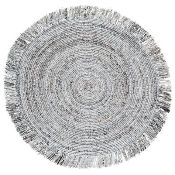 SAFAVIEH Renewal Donelle Solid Area Rug, Ivory/Grey, 5' x 5' Round