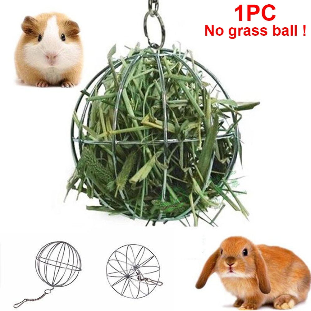 Stainless Steel Hanging Feeder Ball For Pet Hamster Rat Rabbit Grass Feeding Toy 