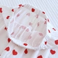 thumbnail image 5 of Daznico Women's Cotton Gauze Pajama Set, Heart Print Short Sleeve Button-Up Top & Shorts, Breathable Summer Sleepwear,L, 5 of 9