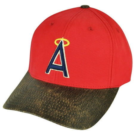 Anaheim Angels Cap - MLB American Needle Los Angeles Angels of Anaheim Sun Buckle Red Hat Cap Suede