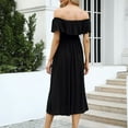 thumbnail image 5 of Maternity Dress Women's Off Shoulder Split A Line Casual Maxi Dress, 5 of 5
