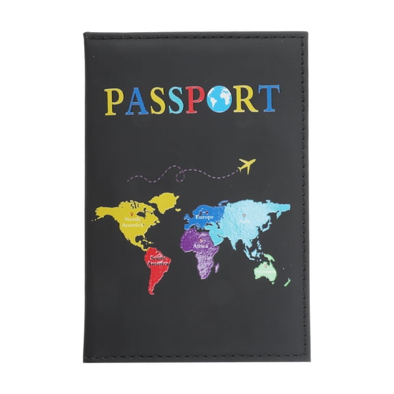 Unique Bargains 1 Pc Passport Holder Colorful Passport Sleeve Black