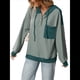 thumbnail image 3 of Sudadera con Capucha para Mujer 2025, Cuello Abotonado, Cordón Ajustable, Sudadera Informal de Larga, Camisetas. Verde XL, 3 of 10