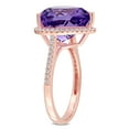 thumbnail image 3 of Everly Women's Amethyst and Diamond 14k Rose Gold Ring, 3 of 7
