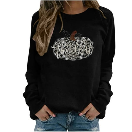 

Honeeladyy Clearance under 5$ Thanksgiving Fashion Women s Casual Long Sleeve O-Neck Printed Ladies Sweatshirts Tops