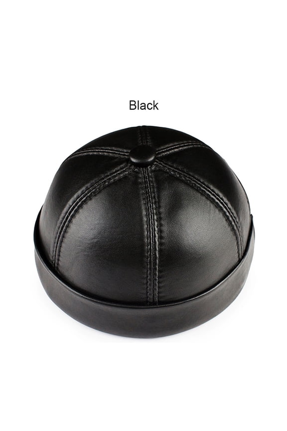 Real Leather Retro Hat Casual Landlord Chinese-Style Hat Sheepskin Cap Thin Round Caps Fashion Winter And Autumn Luxury Hats ,Beautiful Craftsmanship