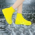 thumbnail image 2 of Fgnfyis Reusable Silicone Rain Snow Overshoes Shoe Protectors For Desert Beach Muddy Roads High Black Yellow S, 2 of 6