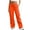 Orange, variant on Women's Casual Drawstring Solid Color Sports Multi-Pocket Work Sweatpants, Elastic Waist, Loose Fit Cargo Pants, Multiple Colors.