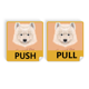 thumbnail image 1 of White Samoyedo perro animal de compañia Etiquetas engomadas de la puerta de empujar y tirar, 1 of 3