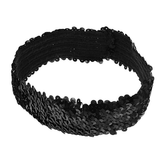 Black Sequin Headband Elastic Sparkly Glitter Head Band Hair Accessories