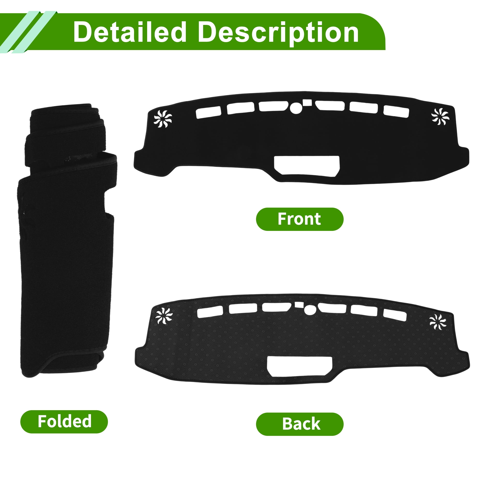 Dashboard Cover for Ford Bronco SUV 2021-2025 Dash Cover Mat Carpet Center Console Dash Cover Mat Polyester Black 1 Pcs