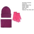 thumbnail image 7 of 3 Pcs/Set Winetr Hat Scarf Gloves Set Unsiex Solid Color Striped Thick Warm Elastic Anti-slip Neck Head Hands Protection Cozy Windproof Outdoor Cycling Cap Neck Warmer Gloves Set, 7 of 7