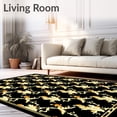 thumbnail image 2 of ODIKA 3'x5' Machine Washable Non-Slip Area Rug, Vintage Botanical Palmette Interlocking Trellis Motif High Traffic Rug with Pad, Black, 462829, 2 of 8