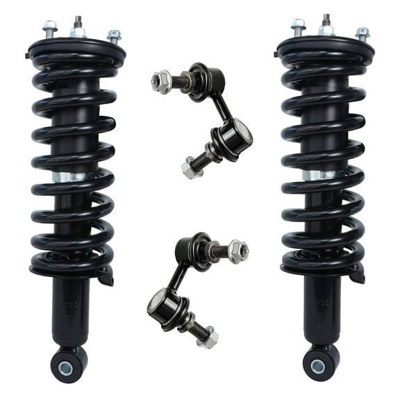 Detroit Axle - Front Struts Sway Bars for 2005-2012 Nissan Pathfinder 05-15 Xterra Complete 2 Struts with Coil Spring 2 Front Sway Bars 2006 2007 2008 2009 2010 2011 Replacement Ready Struts
