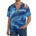 thumbnail image 3 of Honeii 's Beautiful Ocean Dolphin for men's short-sleeved button-up collared shirt featuring a pocket, perfect for beach vacations, and travel adventures., 3 of 5