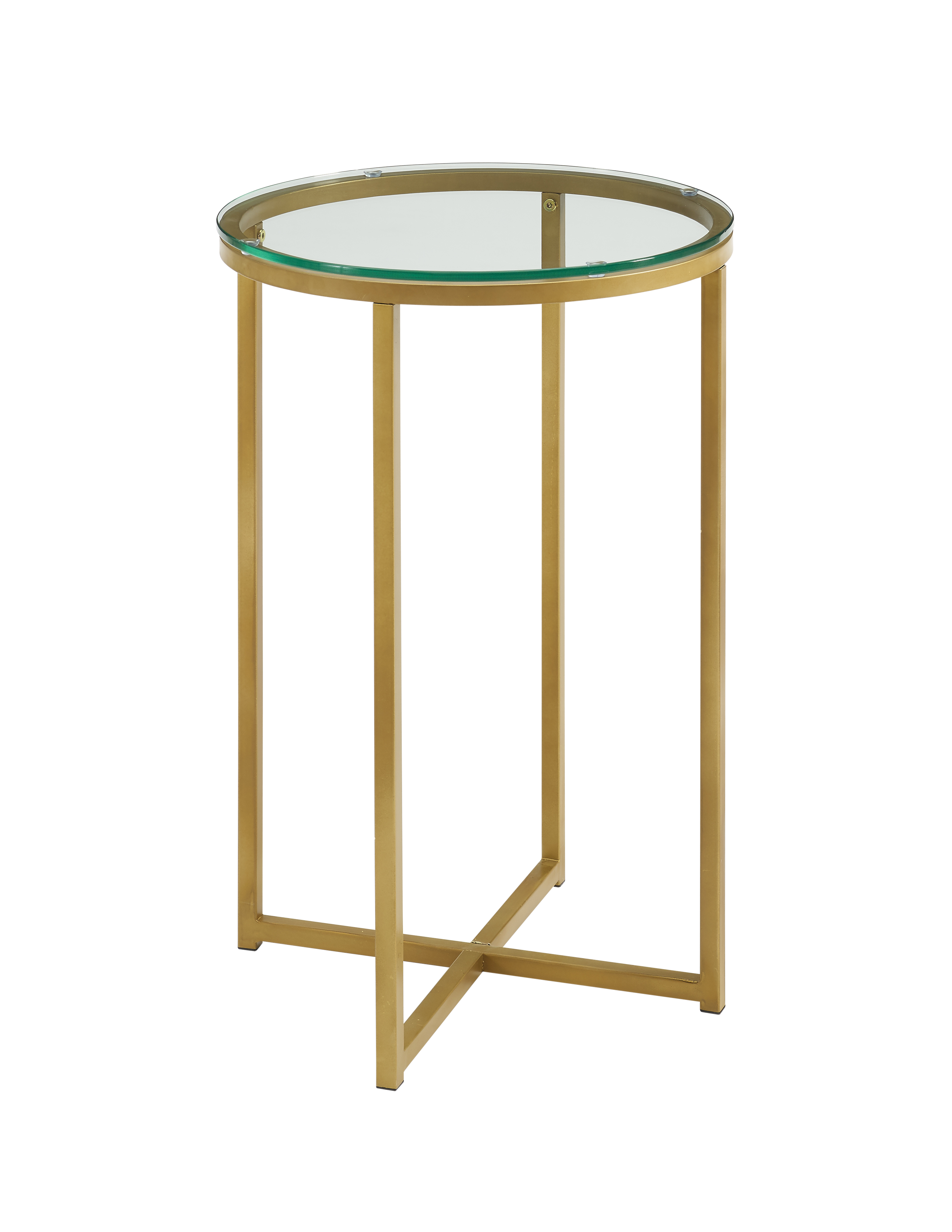 Ember Interiors Modern Glam Round End Table, Glass/Gold - image 4 of 8