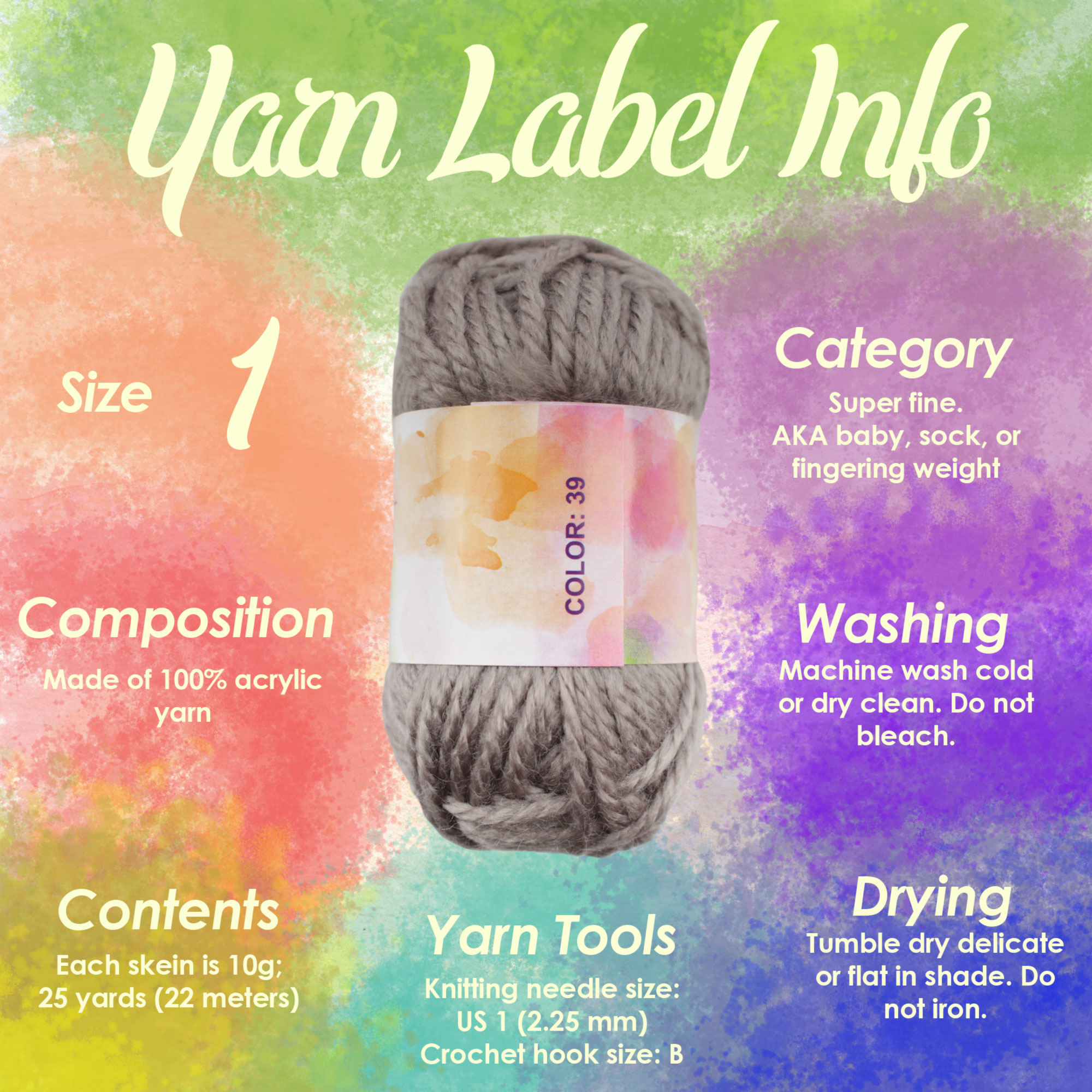 JubileeYarn Amigurumi Select Yarn Bonbons - Baby Weight Acrylic - 10g/Skein - 1 Light Pack/2 Dark Pack - 60 Skeins