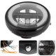 thumbnail image 4 of Faro delantero de motocicleta LHCER 7in LED High Low Beam Carcasa negra brillante, 4 of 5