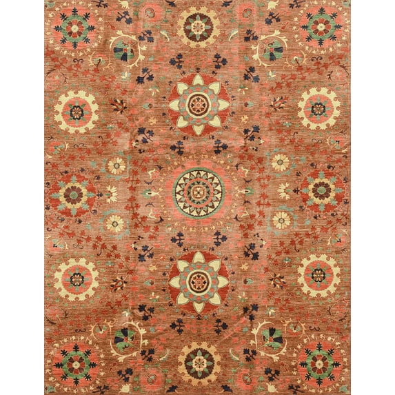 Ahgly Company Indoor Rectangle Abstract Red Abstract Area Rugs, 7' x 9'