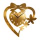 thumbnail image 5 of Elegante y silencioso reloj de pared en forma de corazón fabricado en acrílico, ideal para el salón. Oro, 5 of 9