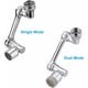 thumbnail image 5 of Paquete de 2 extensores de grifo giratorios de 1080 grados, rotación de 1080 grados, filtro antisalpicaduras universal para cocina, baño, extensor de grifo de modo dual, cromado, 5 of 5