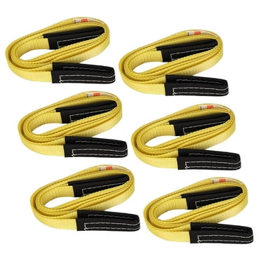 XSTRAP 6PK 1"x8' Lift Sling Web Straps with Reinforced Loops, 4000 lbs Break Strength, Tree Saver, Heavy Duty Polyester for Lifting Furniture, Appliances, Machinery