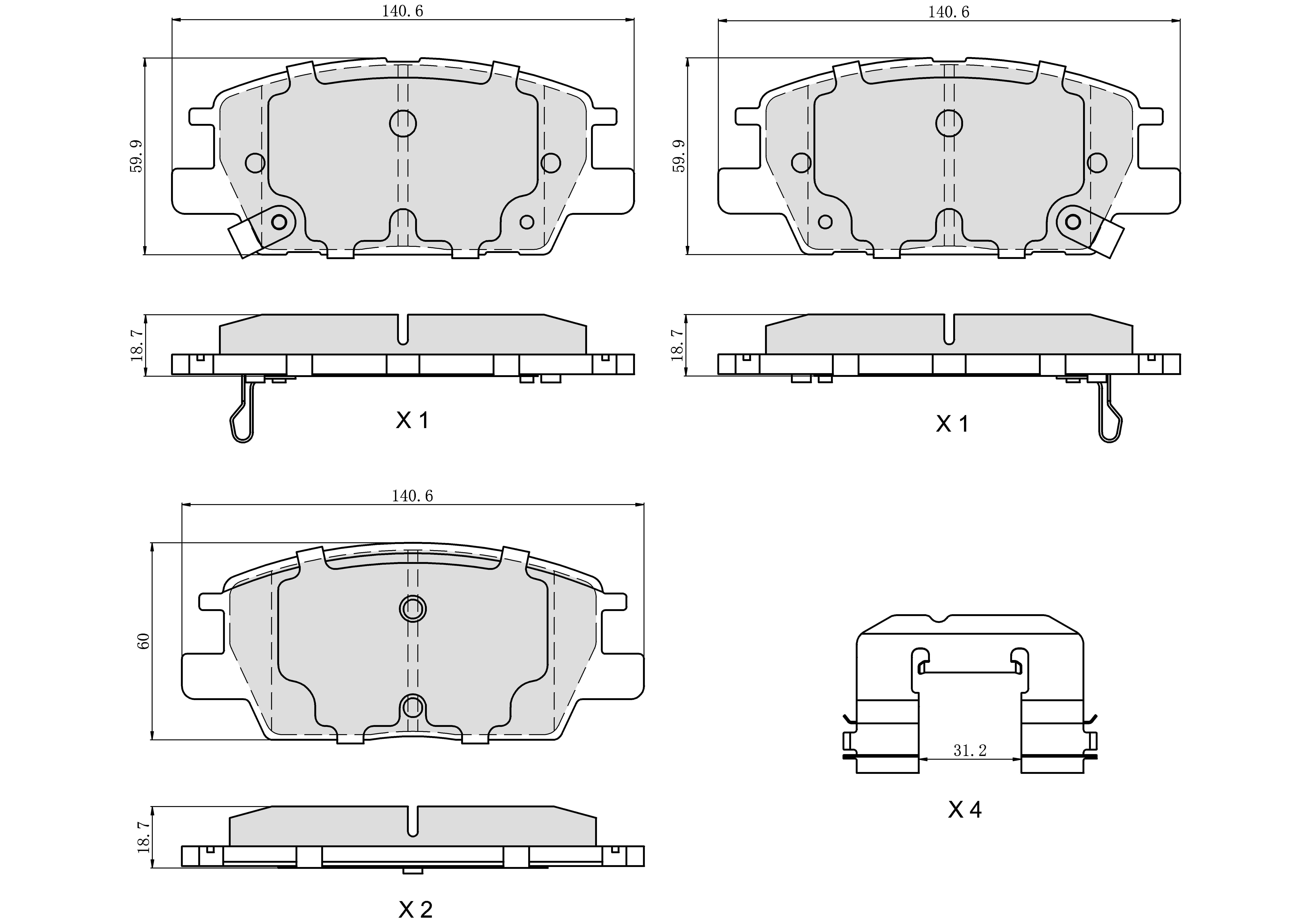 UltraHC 700 Brake Pad Set, Front HC7.1913.0.C, Chevrolet Equinox 2020-2018