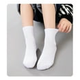 thumbnail image 3 of HAWEE Unisex Kids Cotton Crew Socks 10 Pairs Toddlers Boys Girls Socks Casual Athletic Socks for Kids 3-15 Years, White & Grey, 3 of 8