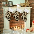 thumbnail image 6 of Leopard Print Pattern Large Christmas Stockings, Hanging Xmas Stockings Candy Fireplace Stocking Hanging Tag with Crystal Velvet for Family Holiday Christmas Party Decorations,17.7", 6 of 7