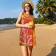 thumbnail image 3 of Balery Orange Flower Psychedelic Vestidos de verano para mujer con estampado: vestido holgado sin mangas, vestido playero informal y cómodo para días calurosos., 3 of 7