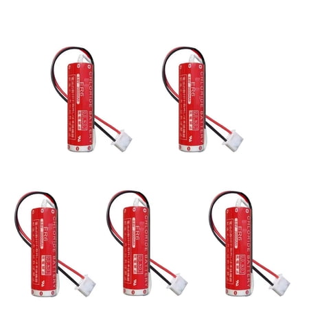 5Pcs ER6 Battery for Maxell ER6/3.6V 2000mAh OTC Robot PLC Li-Battery with White Plug Replace ER6B | ER6C