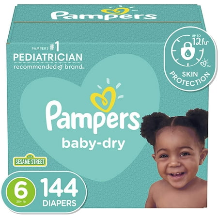 Diapers Size 6, 144 Count - Pampers Baby Dry Disposable...