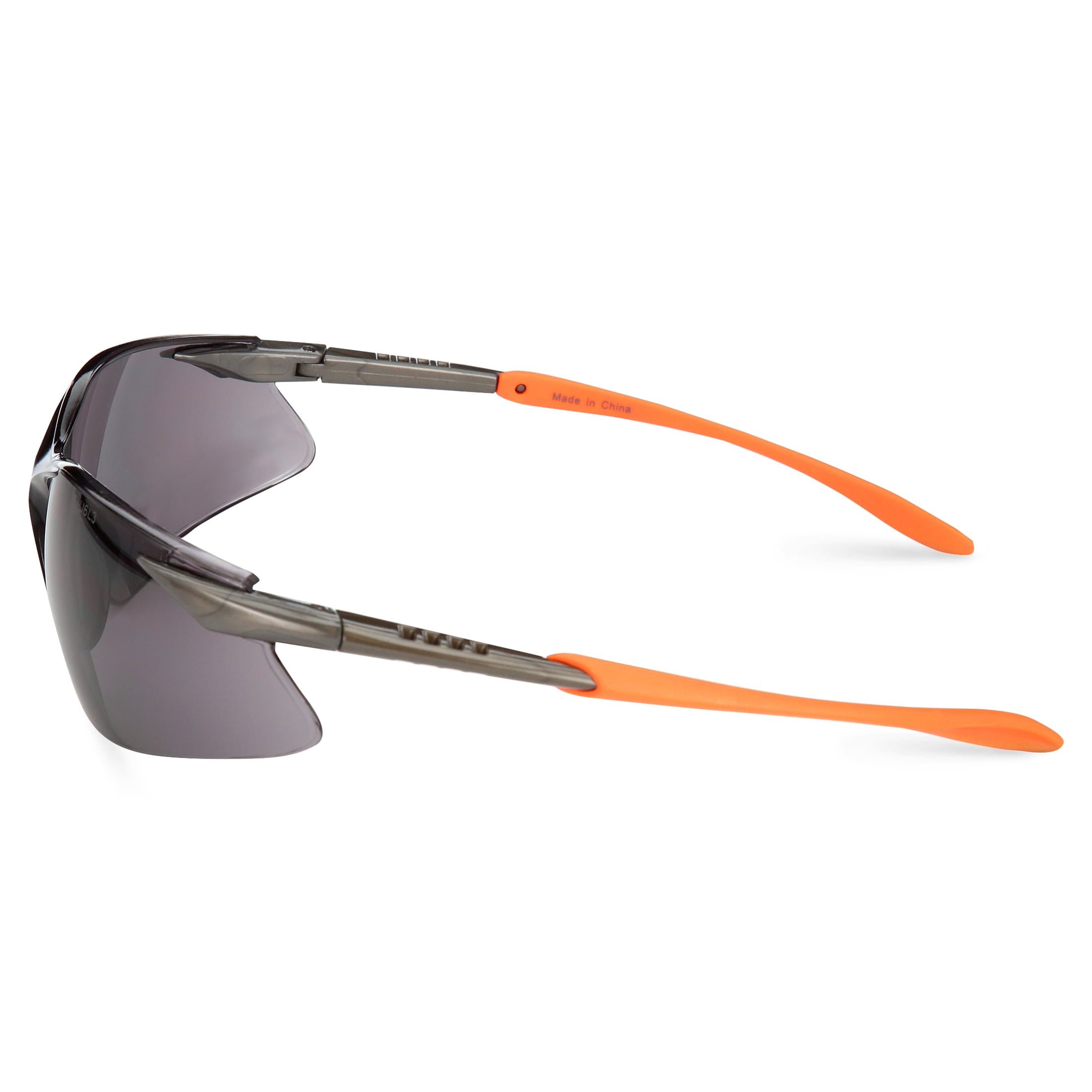 Safety Vu Rimless Safety Glasses, Smoke/Orange with Gray PC Lens.