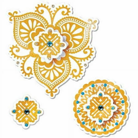 Sizzix Framelits Moroccan Flowers Die Set with Stamps (4 Pack)