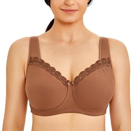 

DELIMIRA Women s Wireless Bra Plus Size Cotton Unlined Full Coverage