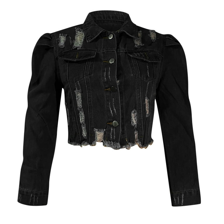 Ecqkame Women's Street Short Lapel Jacket With Pearls Ecqkame Women's Street Short Lapel Jacket With Pearls