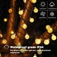 thumbnail image 4 of Cadena de luz solar de 9,5 m, 50 bolas de bombilla LED, luces navideñas, luces decorativas para jardín y acampada al aire libre, 4 of 6