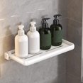thumbnail image 2 of LACKUST Foldable Bathroom Storage Shelf No Drill - 30CM White Aluminum Over Sink Organizer with Adhesive Mount & Drainage, 2 of 6