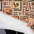 thumbnail image 3 of Oversized Wearable Blanket Hoodie,Patchwork Chicken Pattern Sherpa Blanket Hoodie with Super Pockets,Super Warm Fuzzy Pullover for Women & Men, 3 of 6
