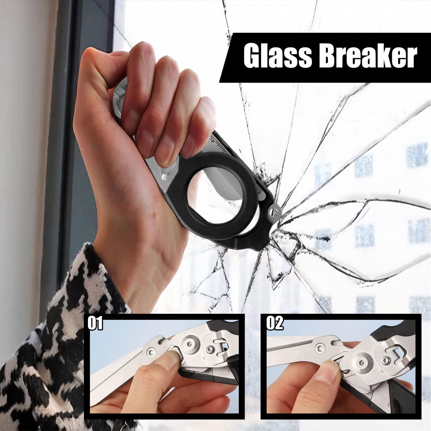 6 In 1 Response Emergency Shears, Multi Tool Pliers Shears Folding Emergency Response Shears With Utility Holster For Outdoor Camping