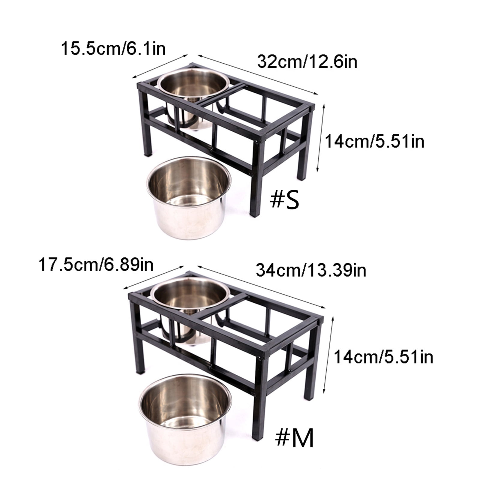 TINYSOME Elevated Dog Feeder with 2 Removable Stainless Steel Bowls Raised Pet Food Water Dispenser Stand Prevent Knocked Over for Large Dog for Cat
