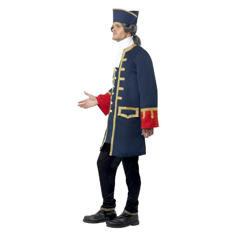 Pirate Commander Costume Adult Blue Gold Pirate Commander Costume Adult Blue Gold